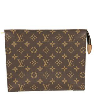 Louis Vuitton  Toiletry Pouch 26 Monogram Canvas Clutch Brown